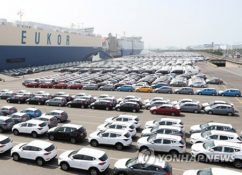 한국 자동차의 수출 2분기 연속 하락